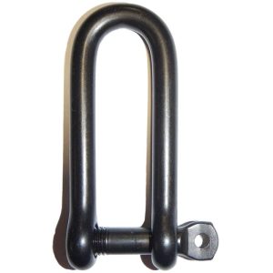 Wichard Captive Pin Long D Shackle Stainless Steel (T316) 5/16" - Black