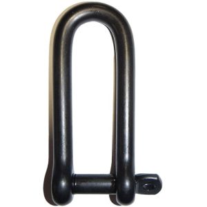 Wichard Captive Pin Long D Shackle Stainless Steel (T316) 13/32" - Black