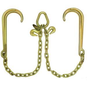 Grade 70 15" Classic Style J Hooks V-Chain 5/16" x 2'