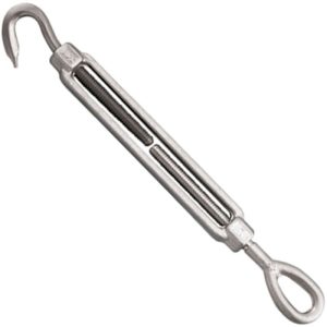 Suncor Turnbuckle Hook & Eye Stainless Steel (T316) 1/2" x 6" - Plain