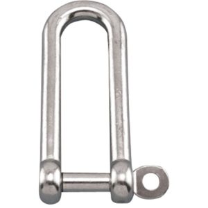 Suncor Captive Screw Pin Long D Shackle Stainless Steel (T316) 3/8" - Plain