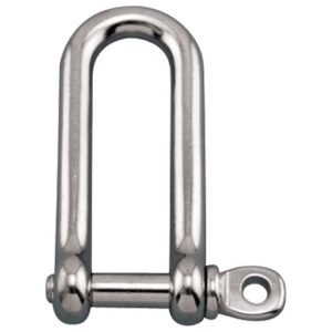 Suncor Screw Pin Long D Shackle Stainless Steel (T316) 5/32" - Plain