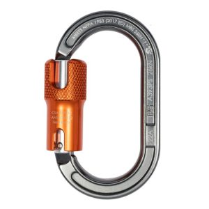ProClimb I-Beamer Oval Twist Lock Carabiner Aluminum - Gray/Orange