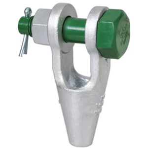 Green Pin 1-5/8" G-6422 Galvanized Open Spelter Socket with Safety Bolt