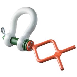 Green Pin P-5361F Tapered Pin ROV Shackle with Fishtail-Handle 1-1/8" - Painted