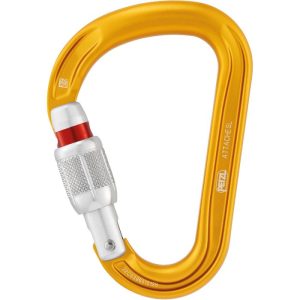 Petzl ATTACHE Ultra-Light Aluminum Carabiner - Screw Locking - Yellow