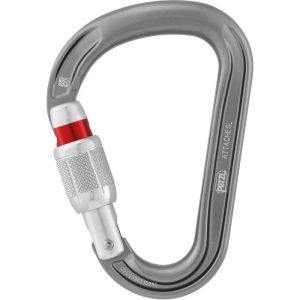 Petzl ATTACHE Ultra-Light Aluminum Carabiner - Screw Locking - Gray