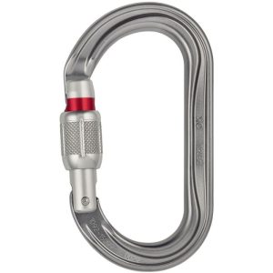Petzl OK Oval Aluminum Carabiner - Screw Locking - Gray with Bright Gate