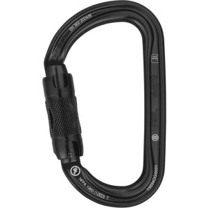 Petzl Am'D Aluminum Carabiner - 2-Stage Locking - Black