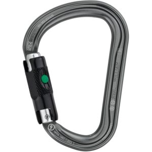 Petzl® William Aluminum Carabiner - 3-Stage Ball Locking - Gray with Black Gate
