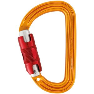 Petzl® Sm'D Aluminum Carabiner - 2-Stage Locking - Yellow with Red Gate