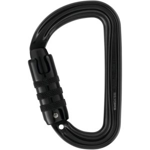 Petzl Sm'D Aluminum Carabiner - 3-Stage Locking - Black