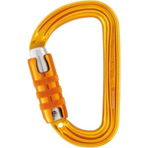 Petzl® Sm'D Aluminum Carabiner - 3-Stage Locking - Yellow with Orange Gate
