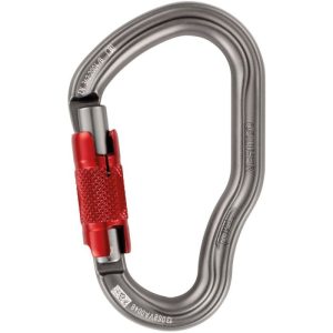 Petzl Vertigo Aluminum Carabiner - 2-Stage Locking - Gray with Red Gate