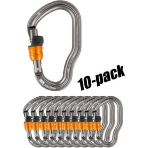 Petzl Vertigo Aluminum Park Carabiner (10-Pack) - WIRE-LOCK Automatic Locking System - Gray