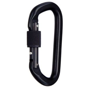 SMC Locking D Aluminum Carabiner - Screw Locking - Black (NFPA)