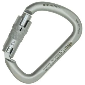 Kong X-Large C Steel Carabiner - 2-Stage Locking - Lunar White & Gold Gate (ANSI)