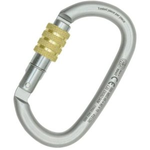 Kong Ovalone Carbon Steel Carabiner - Screw Locking - Lunar White