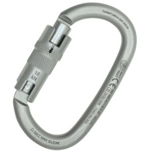 Kong Ovalone Carbon Steel Auto Block Carabiner - 3-Stage Locking - Lunar White (ANSI)