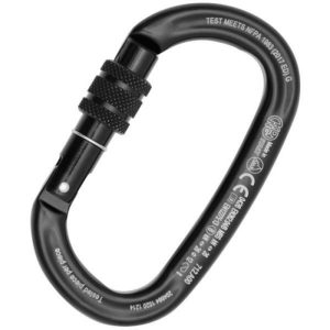 Kong Ovalone Aluminum Carabiner - Screw Locking - Black