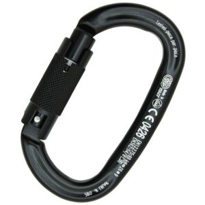 Kong Ovalone Aluminum Carabiner - 3-Stage Locking - Black