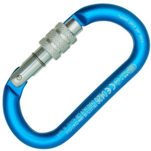 Kong Oval Classic Aluminum Carabiner - Screw Locking - Cyan