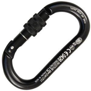 Kong Oval Classic Aluminum Carabiner - Screw Locking - Black