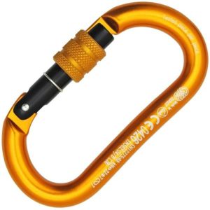 Kong Oval Classic Aluminum Carabiner - Screw Locking - Orange/Black