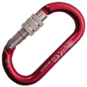 Kong Oval Classic Aluminum Carabiner - Screw Locking - Red