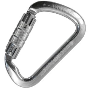 Carabiner Large Multiuse Aluminum Carabiner - 2-Stage Locking - Bright