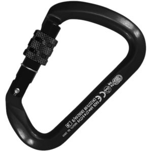 Carabiner Large Multiuse Aluminum Carabiner - Screw Locking - Black