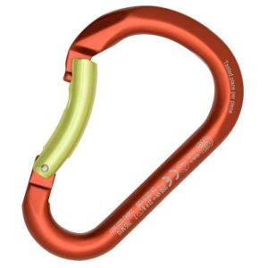 Kong Paddle Bent Gate Aluminum Carabiner - Non-Locking Bent - Red with Yellow Gate