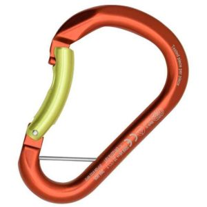 Kong Paddle Bar Bent Gate Aluminum Carabiner - Non-Locking Bent - Red with Yellow Gate