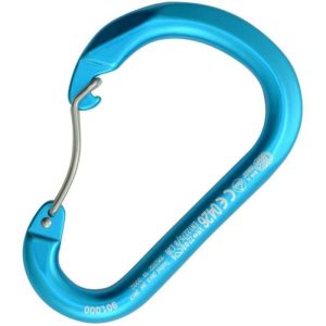 Kong Paddle Wire Bent Gate Aluminum Carabiner - Non-Locking - Cyan
