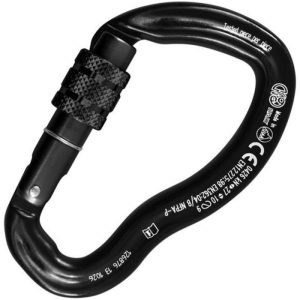 Kong Ergo Aluminum Carabiner - Screw Locking - Black