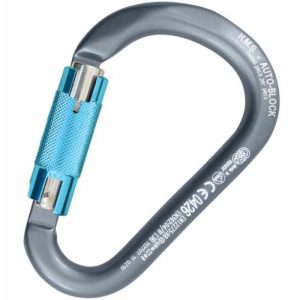 Kong HMS Classic Auto Block Carabiner - 3-Stage Locking - Gray with Blue Gate