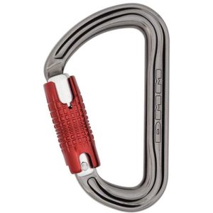 DMM Shadow Aluminum Carabiner (2-Stage Locking) - Titanium/Red