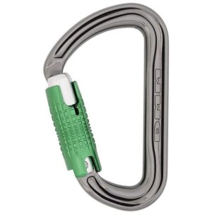 DMM Shadow Aluminum Carabiner (3-Stage Locking) - Titanium/Green