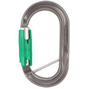 DMM Americano Aluminum Carabiner with Captive Bar (3-Stage Locking) - Titanium/Green