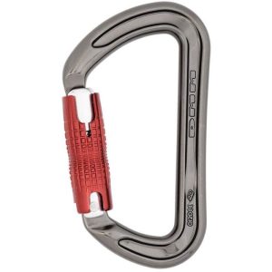 DMM Zodiac Aluminum Carabiner (2-Stage Locking) - Titanium/Red