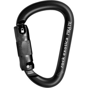 Rock Exotica Pirate Aluminum Carabiner - 3-Stage Locking - Black