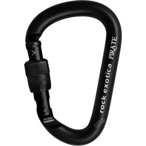 Rock Exotica Pirate Aluminum Carabiner - Screw Locking - Black