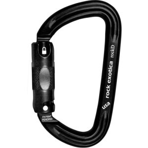 Rock Exotica rockD Aluminum Carabiner - 3-Stage Locking - Black