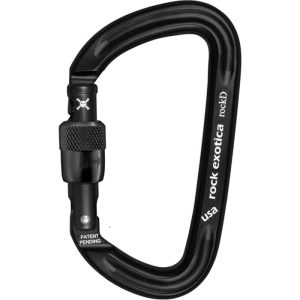 Rock Exotica rockD Aluminum Carabiner - Screw Locking - Black