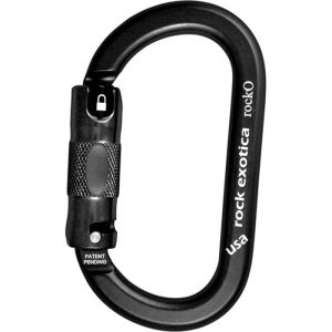 Rock Exotica rockO Aluminum Carabiner - 3-Stage Locking - Black