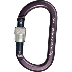Rock Exotica rockO Aluminum Carabiner - Screw Locking - Plum
