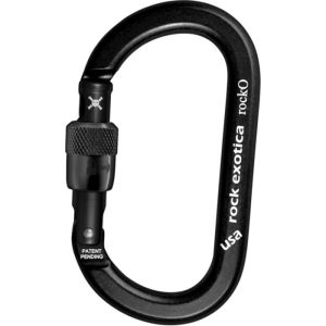 Rock Exotica rockO Aluminum Carabiner - Screw Locking - Black