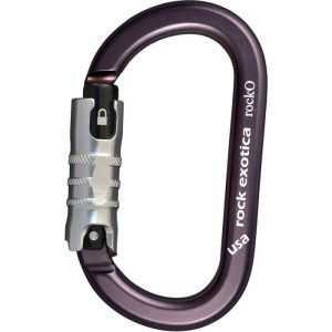 Rock Exotica rockO Aluminum Up-Lock Carabiner - 3-Stage Locking - Plum
