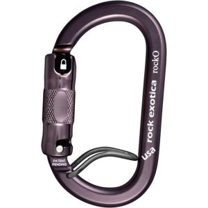 Rock Exotica rockO Aluminum Carabiner with WireEye - 3-Stage Locking - Plum