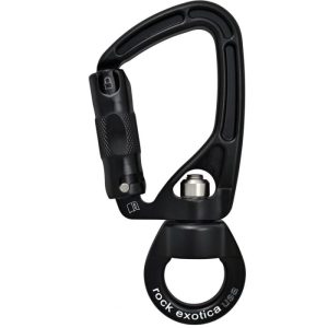 Rock Exotica SwivaEye Aluminum Carabiner with Swivel Eye - 3-Stage Locking - Black